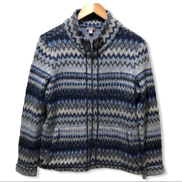 {J.Jill} Angora Fleece Full Zip Sweater Jacket - Picture 1 of 11